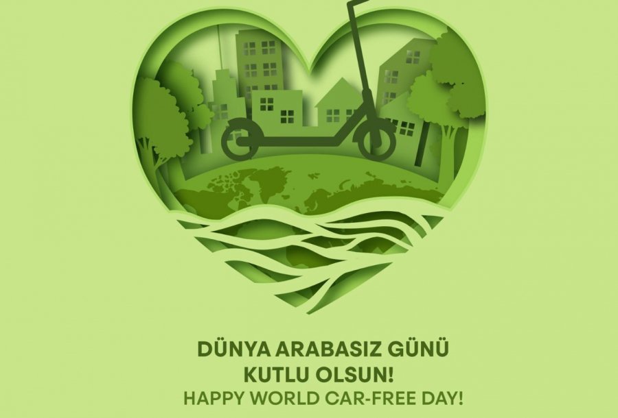 Graphic illustrating World Car-Free Day, promoting ecological balance and reduced carbon dioxide emissions.