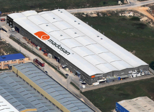 Aerial view of the expansive umdasch Madosan production facility